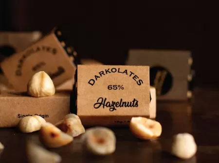 Darkolates Hazelnut 65% Dark Chocolate Cubes